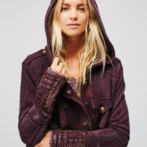 Free People XS Chelsea Cardi Aubergine